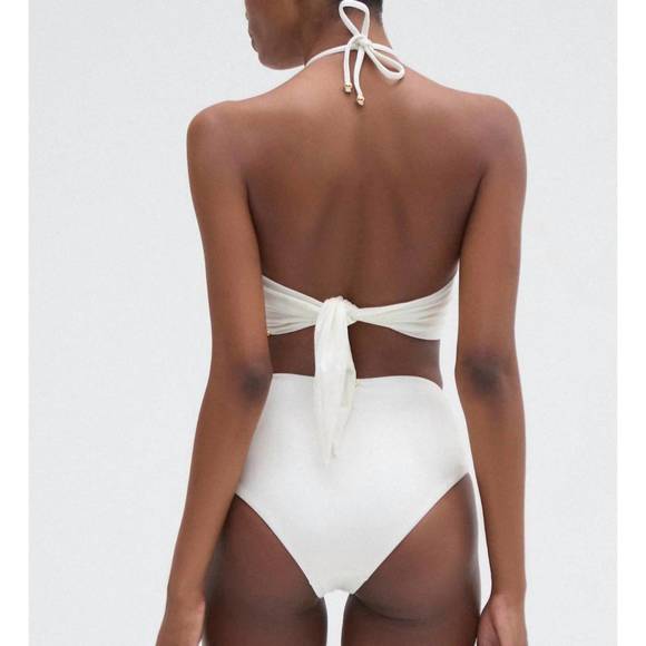 NEW PATBO jersey sands stone bikini top in off white - Picture 2 of 3